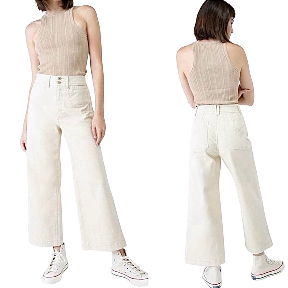 NWT Unpublished – Gemma Super High Rise Mod Sailor Pants – Blanch – Size 26